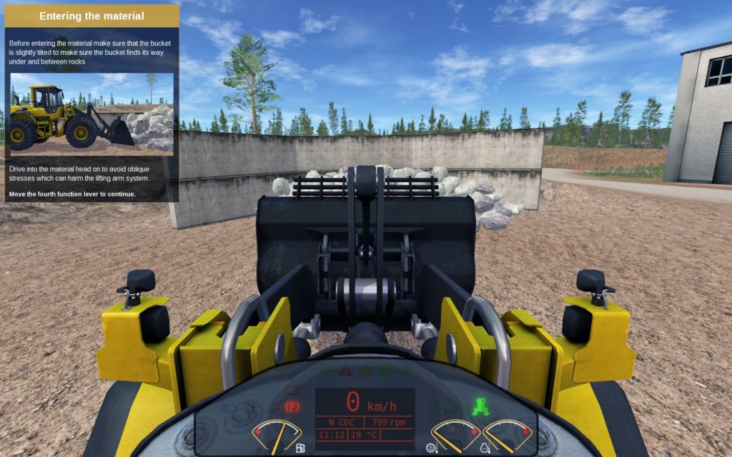 Image generated from Volvo Advanced Training Simulator, wheel loader program.